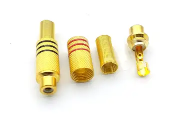 Online 2000pcs Lot Gold Plated RCA Socket Audio Female Adapter W Metal Spring Connectors