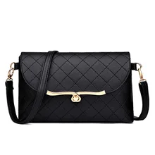 Новая модная классическая маленькая черная клетчатая ручная Женская Дамские Сумки, Курьерская сумка, однотонная Сумка-конверт через плечо, Женский Вечерний Клатч черного цвета