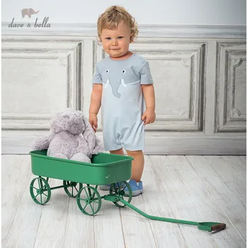 

DBW14071 dave bella summer new born baby boys fashion cartoon print jumpsuits infant toddler clothes children romper 1 piece