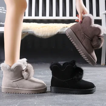 

Luxurious Fashion Soft Arctic Fox Fur Winter Boots for Women Knee High Keep Warm Snow Boots Cow Suede Leather Black Grey