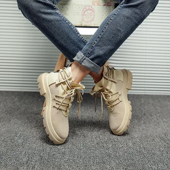 

2019 autumn new men's Martin boots men's high-cut retro wild tooling men's boots