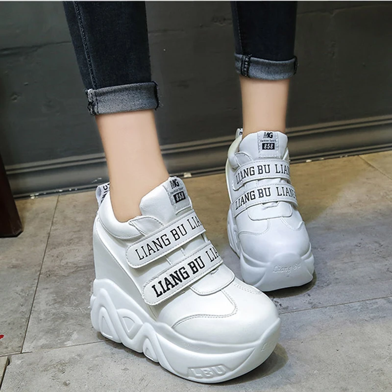

Women Boots New Spring Hidden Wedge Casual Heels Ankle Boots Fashion Platform High Heels Creepers Sneaker Sankle Boots for Women