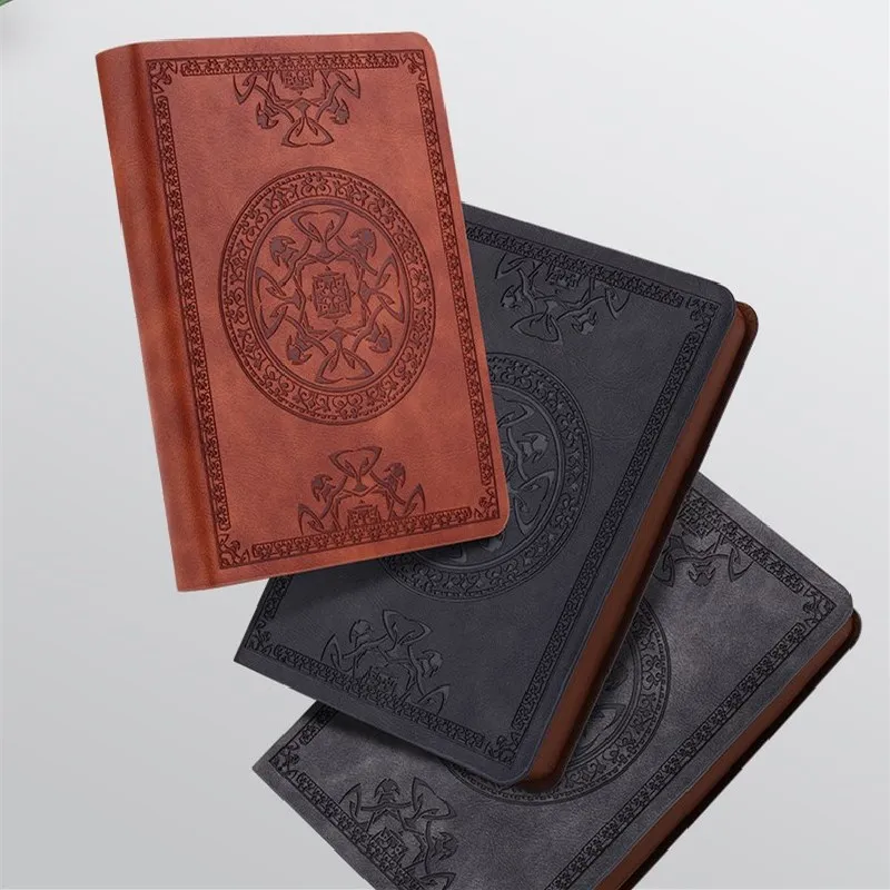 Portable mini notebook small notepad Exquisite printing book Students learn to write and office notebooks Leather