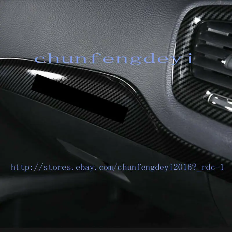 Подходит для Jeep Compass- ABS углеродное волокно черный Co-pilot отделка Лента для приборной панели 1 шт