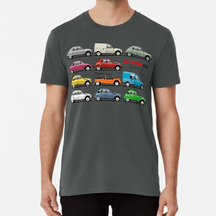 Citro? n 2CV разнообразие футболка citroen 2cv 2 cv deux chevaux deuxcheaux Тип az charleston классический - Цвет: Темно-серый