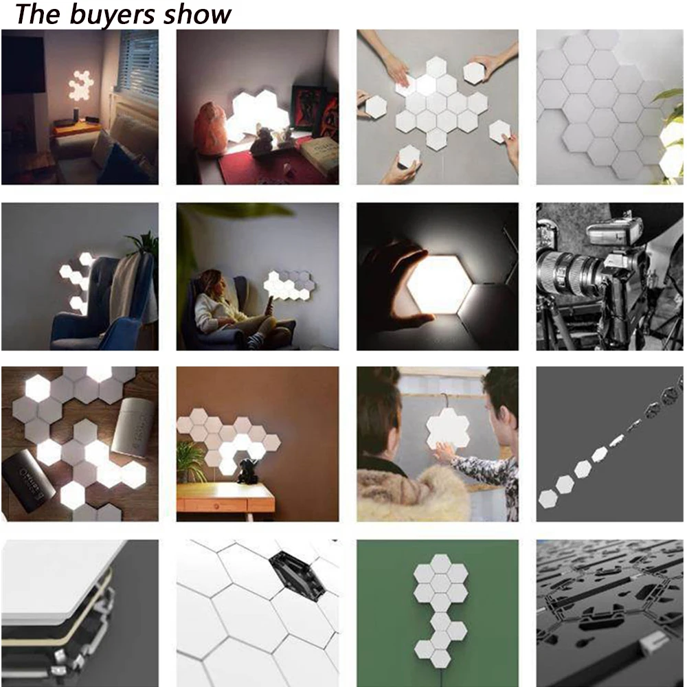 Quantum Lamp Led Hexagonal Lamps Modular Touch Sensitive Lighting Night Light Magnetic Hexagons Creative Decoration Wall Lampara 13