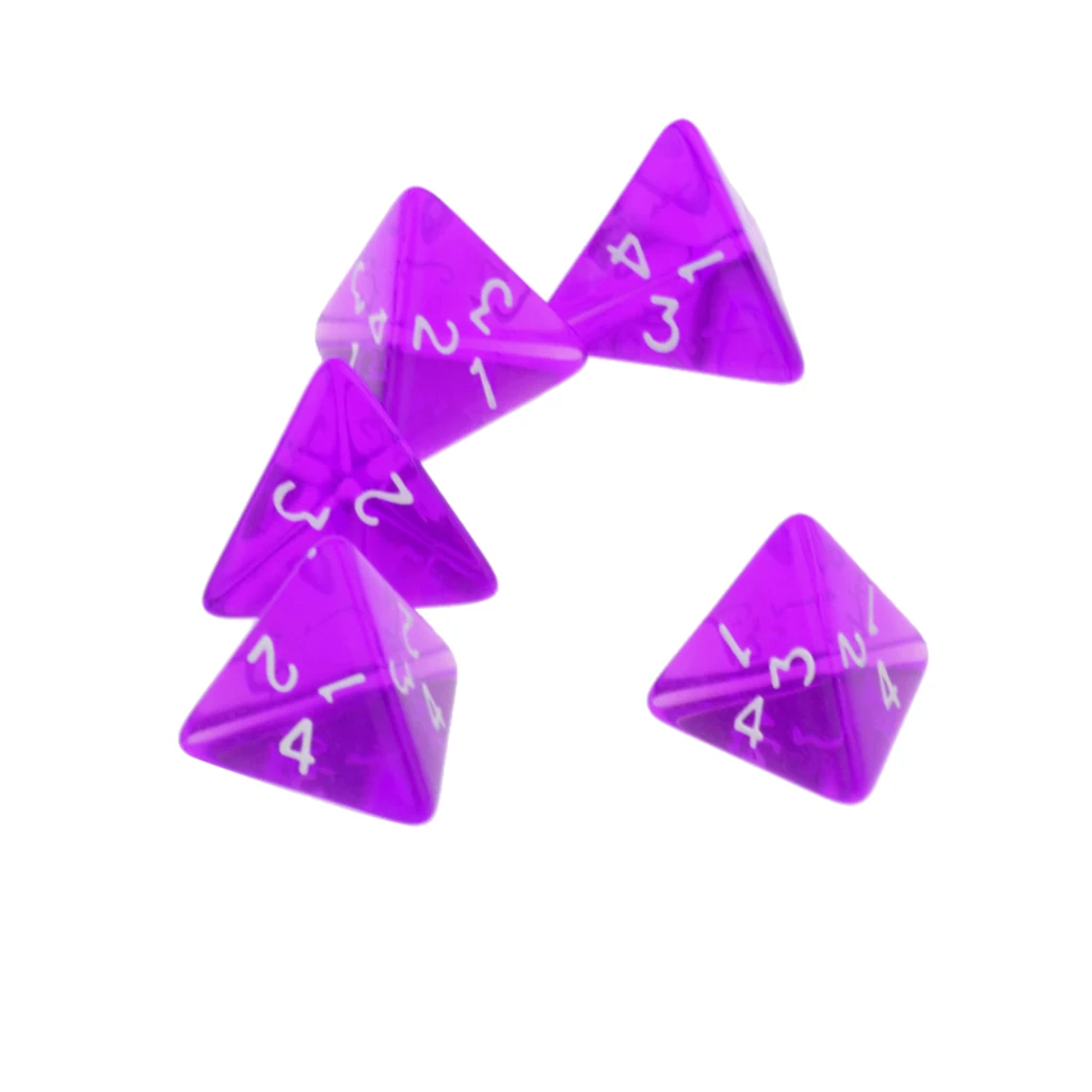 10x Dice Role Playing Polyhedral D4 For Board Game Table Games 2cm - Red + Purple