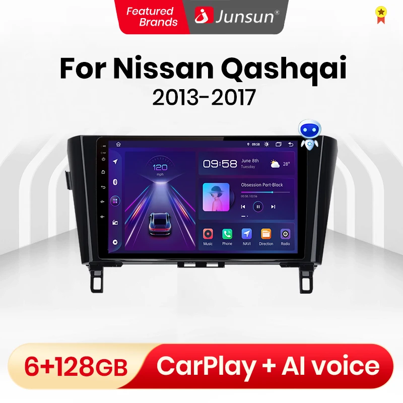 Junsun V1 4+64G carplay android auto radio coche con pantalla For Nissan Qashqai j11 j10 X-Trail 2013-2017 2 din autoradio GPS T |