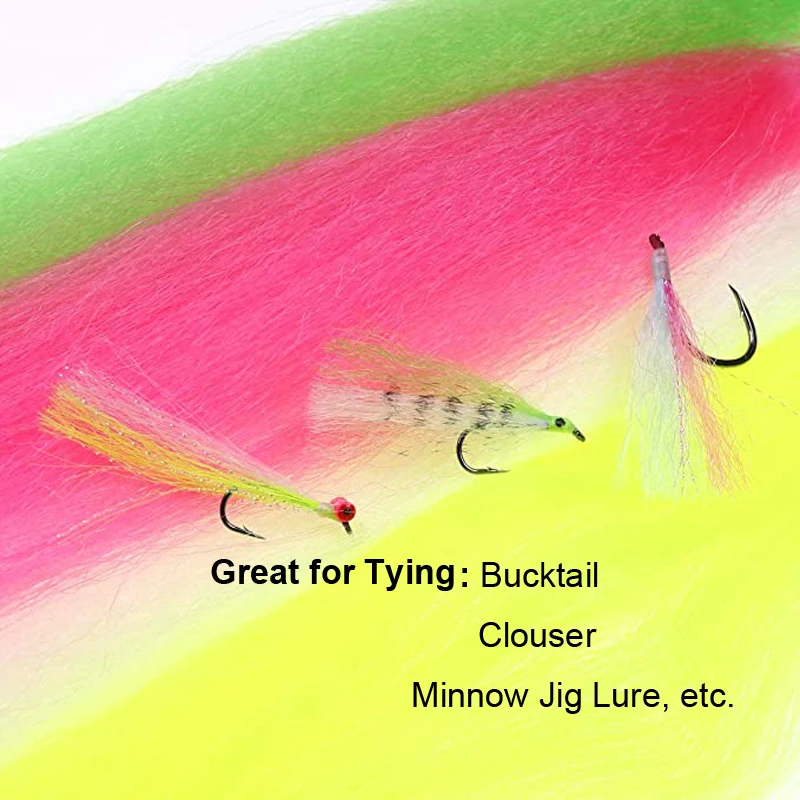 Packs Fluorocent Synthetic Fiber Hair Fly Tying Bucktail Clouser
