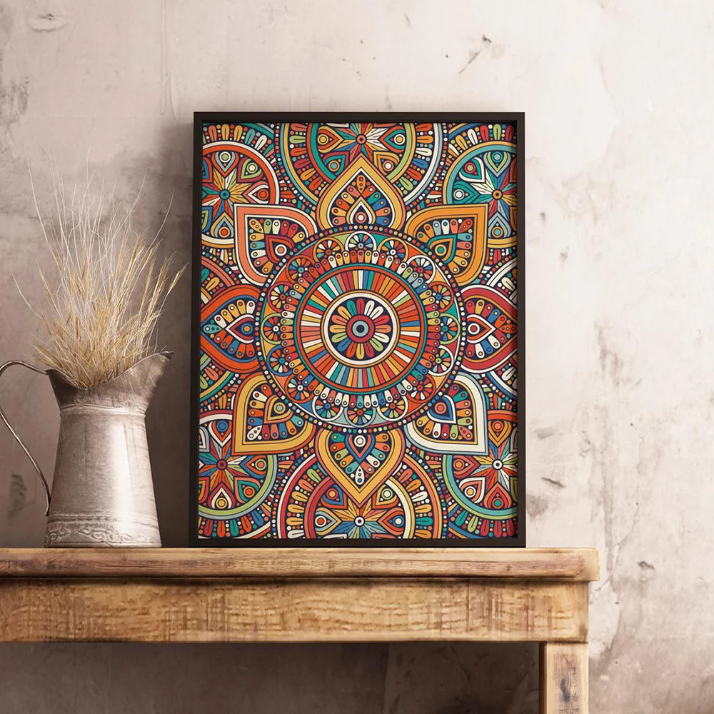 Colorato Mandala Astratto Tela Poster Yoga Wall Art Zen Stampa Pittura Immagine Decorativa Modern Living Room Decor No Frame