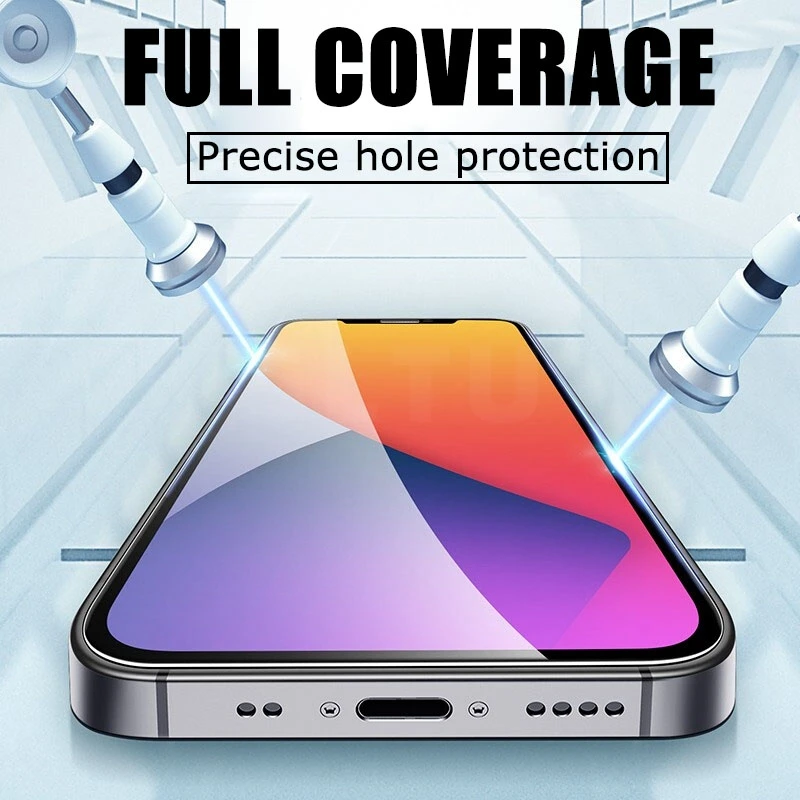 Закаленное стекло с полным покрытием для iPhone 11 12 Pro XS Max Защитное SE 2020 6 6s 7 8 Plus