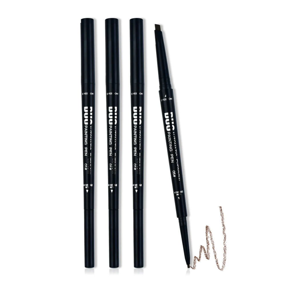 Водостойкий натуральный карандаш для бровей, черный, коричневый цвет, двойная головка, супер тонкая ручка для бровей, Comestic для бровей TSLM1