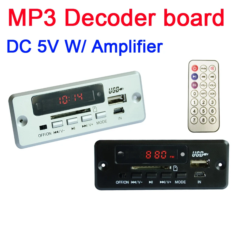 MP3 декодер плата w/усилитель мощности аудио SD карта/USB музыкальный плеер цифровой