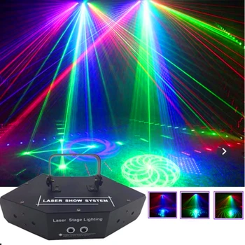 

RGB 6 Lens Laser image Lines Beam Scan Stage Light For DJ Dance Bar Club Xmas Home Party Disco Effect Lighting Laser System Show