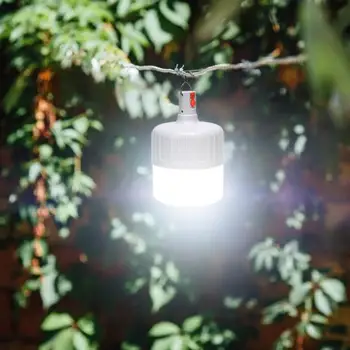 

Portable LED Bulb Lamp Energy Saving Environmental Protection USB Rechargeable Outdoor Camping Market Light with Hook