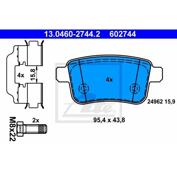 Disc pads z  Renault Kangoo 1.6/1.5DCi 08 ATE 1304602744 | Автомобили и - Цена: 