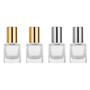 

6ml Portable Square Glass Roller Bottle Mini Glass Bottles With Stainless Steel Roller Balls For Essential Oils Perfumes
