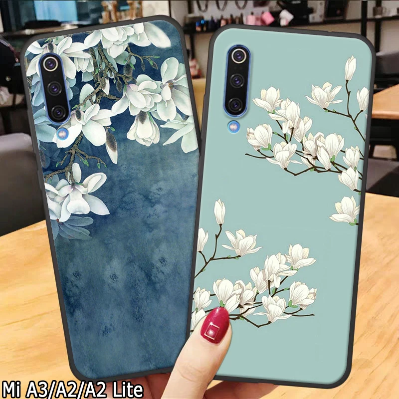 чехол на Xiaomi Mi-A2 Lite Mi A3 case милыми цветами из мультфильма pоскошный для XioMi a2 Xiaomi-A2