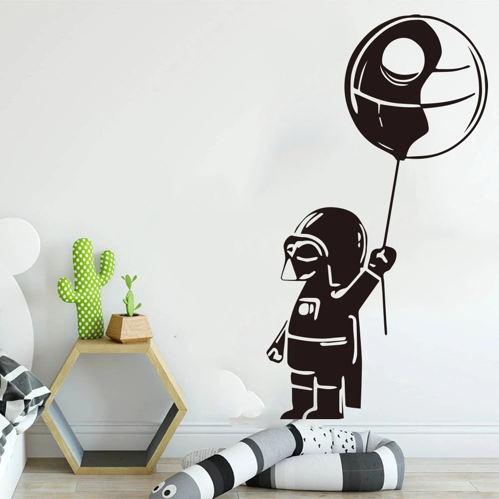 

Star Wars Inspired Baby Darth Vader Balloon Wall Decal Car Laptop Star Wars Death Star Balloon Sticker Baby Nursery Vinyl LW269