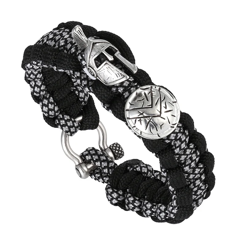 Высокое качество плетеный браслет для мужчин Многофункциональный Открытый выживания браслеты для женщин Спартанский шлем отважный рыцарский браслет предпочтительный - Окраска металла: Q-230