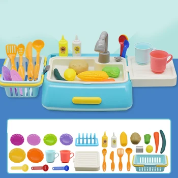 

Electric Dishwasher Toy Kit Kids Plastic Simulation Sink Children Pretend Play Kitchen Toys Sets For Girls Birthday Gifts