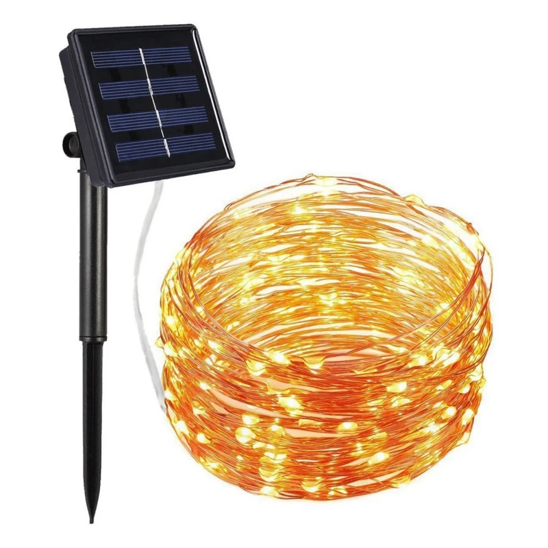 Led Solar String Light Copper Wire Lamp Outdoor Solar Fairy Lights 5M 10M 20M Christmas Garland String Light For Wedding Garden