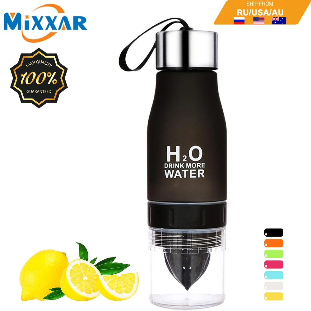 

Dropshipping 650ML Lightweight Lemon Bottle Outdoor Sport Travel Infuser Juice Fruit Pulp Water Bottles for Healthy Drinking