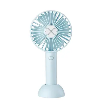 

New Arrival Handheld USB Fan 3-speed Mini Rechargeable Clover Fan Portable with 2000mah Battery Quiet Desktop Travel Cooling Fan