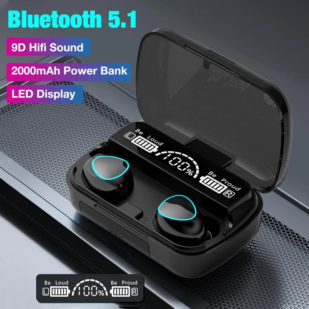 Auriculares inalámbricos M10 TWS con Bluetooth 5,1, dispositivo de audio  IPX7, impermeable, HiFi estéreo, con cancelación de ruido, deportivos, con  ESTUCHE DE CARGA DE 2000mAh|Auriculares y audífonos| - AliExpress