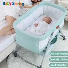 Berceau brillant pour bébé, lit pour nouveau né, assorti à un grand lit pour bébé, couffin multifonction Mobile pliable avec moustiquaire