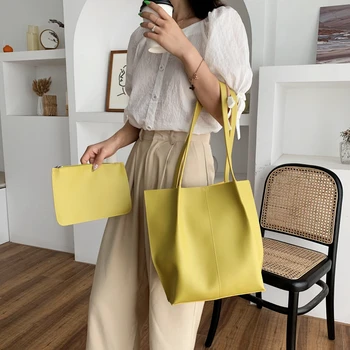 

Women Handbag Leather Women Shoulder Bags 2 Sets Famous Brand Designer Women Messenger Bags Ladies Casual Tote Bags Sac A Main