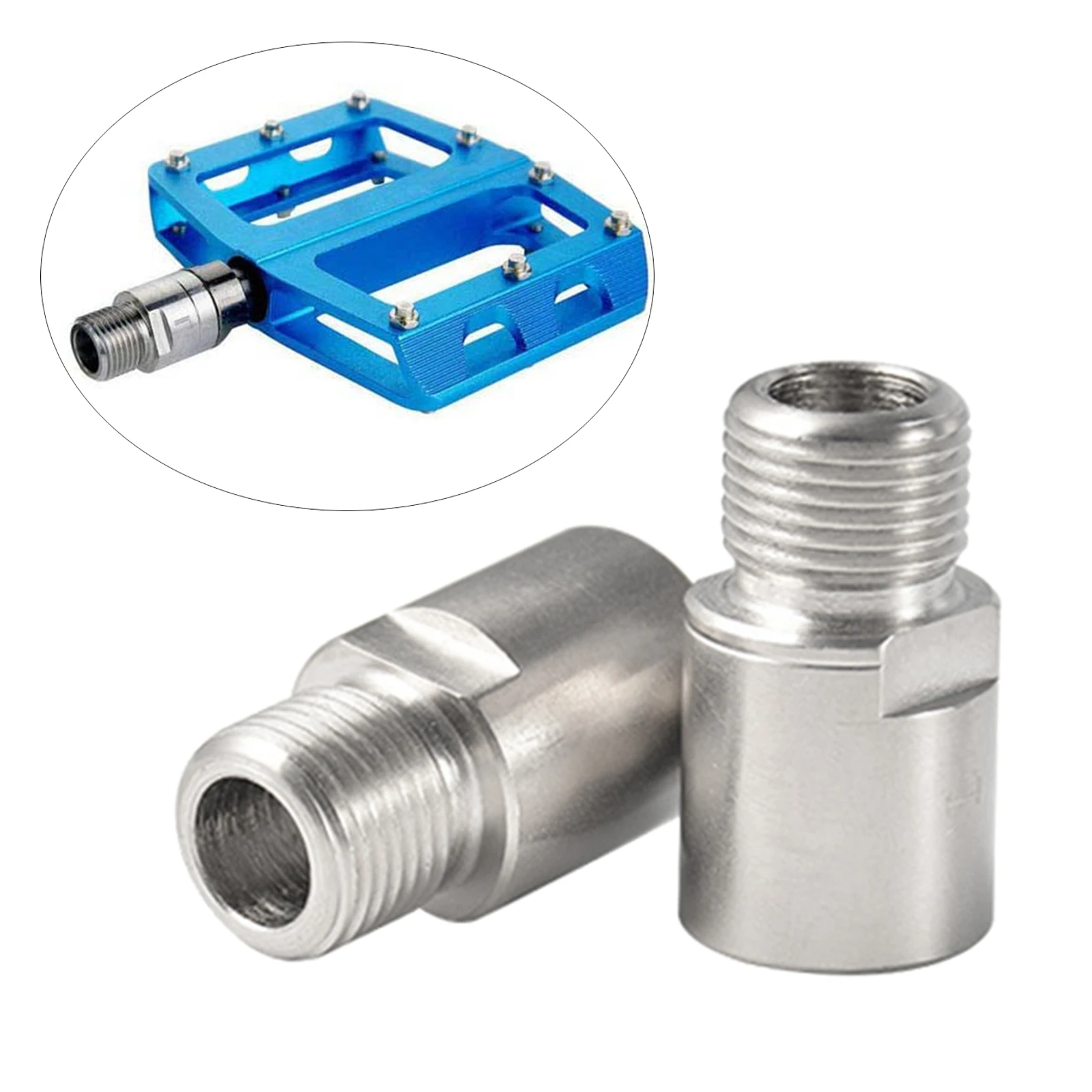 Pair Bike Pedal Extenders Adapter Fit 9/16'' Crank Thread 20mm Bicycle