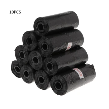 

10 Roll/Set Garbage Bag Degradable Pet Poop Shit Trash Home Kitchen Waste Black