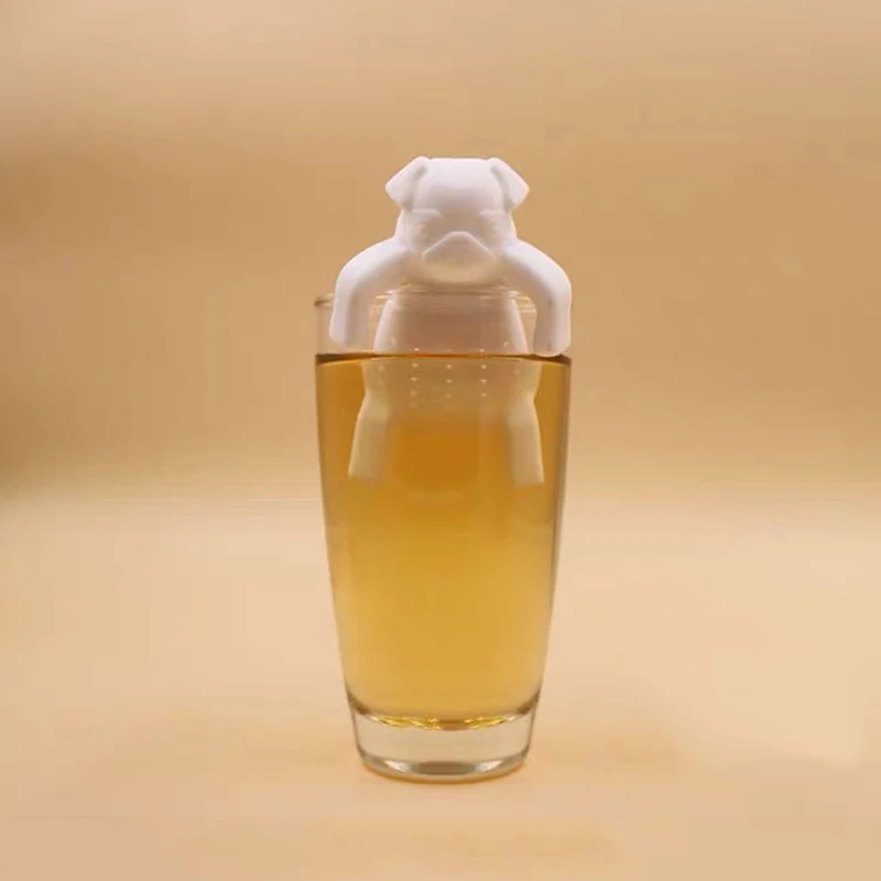 Многоразовый милый силиконовый фильтр для инфузионного чая с Мопсом, диффузор для чая, ситечко для рассыпчатого чая, фильтр для чая, травяной инструмент, чайный горшок