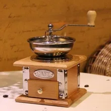 Кофемолка из цельного дерева, ручная кофемашина, кофемолка для зерен, бытовая ручная кофемолка