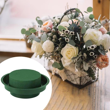 

12pcs Keep Fresh Green Single Bowl Round Floral Foam Party Decoration DIY Craft Brick Block Absorb Water Flower Arrangement Kit