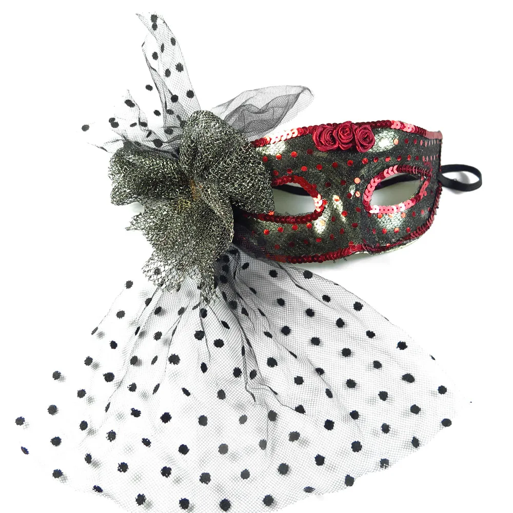 Goldreddotveilbowtie 18 шт. Вечерние Маски серебряная звезда перо украшение девичник день рождения курица невесты год Хэллоуин события вечерние принадлежности - Цвет: Goldreddotveilbowtie