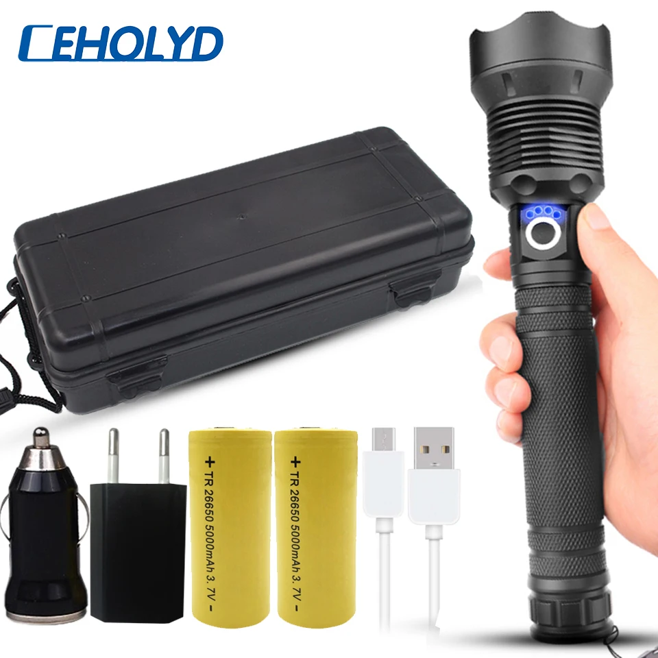 XLamp xhp70.2 самый мощный светодиодный фонарик 50000 люмен usb зум фонарь xhp70 xhp50 18650 26650