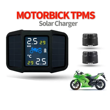 

SAMEUO Motorcycle TPMS Tire Pressure solar Power Alarm Motorbike Tire Pressure Monitoring System for Tyre Monitoring