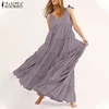 Special Price Ruffle Dress Tank-Vestidos Beach-Robe Bohemian ZANZEA V-Neck Plus-Size Casual Women's Summer 1005001701613447