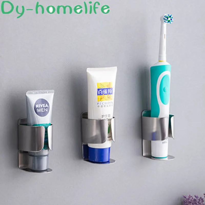 

Multifunctional Stainless Steel Toothpaste Holder Toilet Electric Toothbrush Rack Solid Hanging Nail Free Bathroom Storage Rack