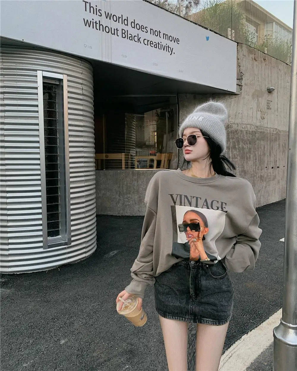 

Character pattern loose sweatshirt fashion aesthetic clothes vintage oversized pullovers harajuku clothes t-shirts long sleeves