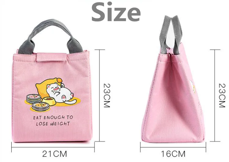 New Lunch Bags Women Portable Functional oxford Stripe Insulated Thermal Food Picnic Kids Cooler Lunch Box Bag Tote