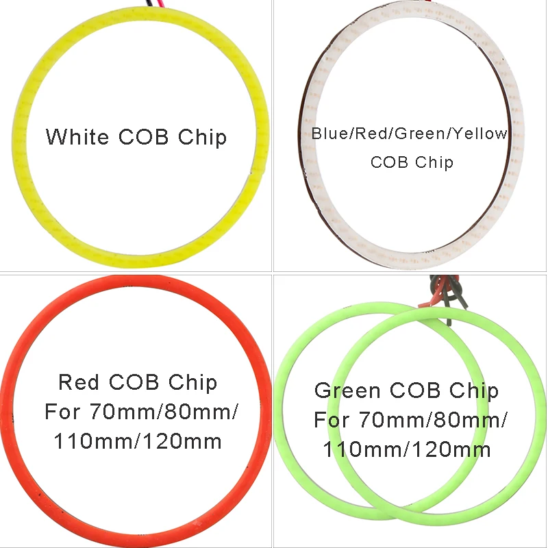 YM E Bright COB Angel Eyes 80 мм 2 шт. (1 пара) Кольца для авто 63 SMD 8 см Eye фара автомобиля