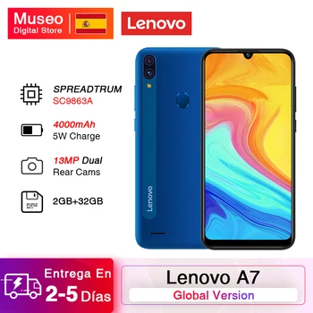 Перейти на Алиэкспресс и купить Глобальная версия Lenovo A7 смартфон SPREADTRUM SC9863A Восьмиядерный 2 ГБ 32 ГБ 6,09 ''HD экран 4000 мАч 13MP AI двойная камера мобильного телефона