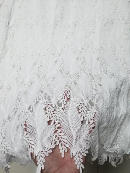 

factory price latest African Cord Lace Fabric super Quality guipure lace fabric For Evening long Dresses In Pure white 3yds/pcs