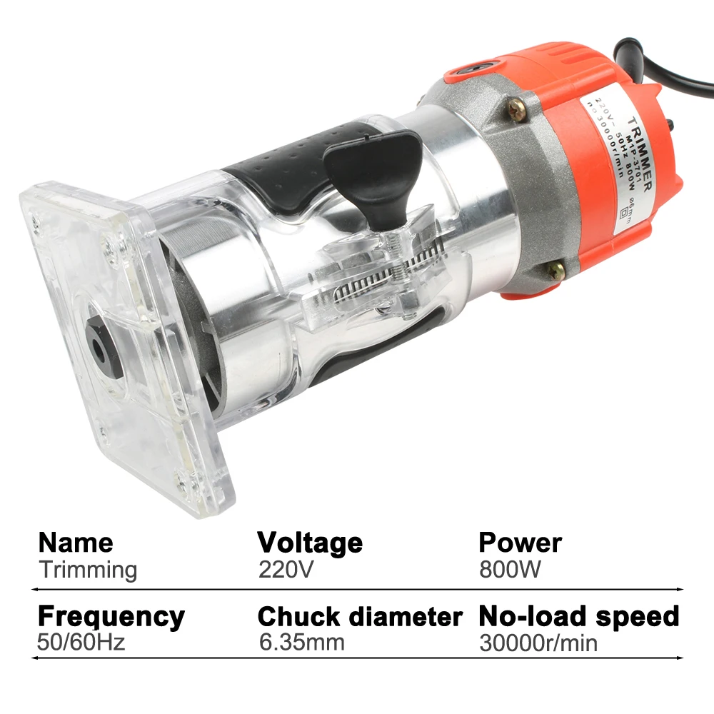 800W 30000rpm Aluminum housting power tools woodworking Electric trimmer slot machine engraving Hand Carving Machine Wood Router