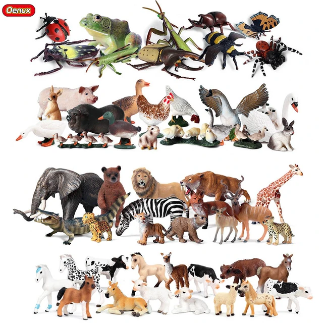 Dx04 - Simulation de figurines d'animaux sauvages, Modèle Lion, Jouet en  vache de renne pour enfants garçons