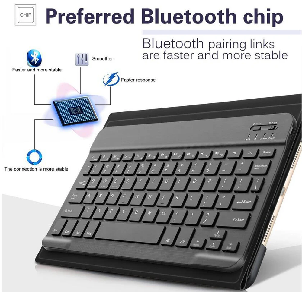 Для нового iPad 10,2 чехол с клавиатурой с карандашом для iPad 7-го поколения Bluetooth Русский Испанский чехол для клавиатуры
