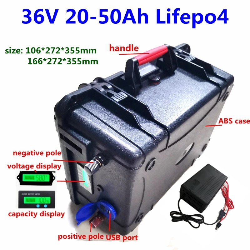 Портативный литиевый аккумулятор Lifepo4 36 в 30 Ач 20 40 50 с BMS для роботов RV система